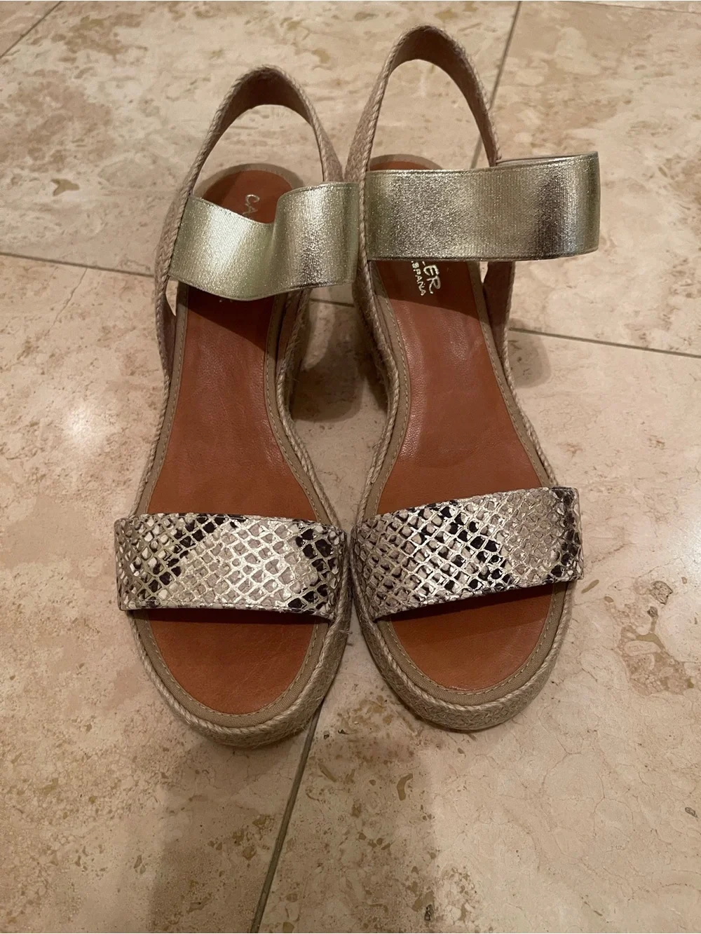 NWOT Casteller Made in Spain Wedge Espadrille Sandals in sz 41